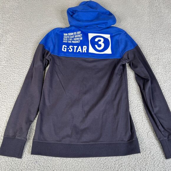G-Star Raw Sweatshirt Women S Blue Hoodie Full Zip Streetwear Skater Y2K Sweater - Picture 2 of 12